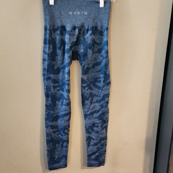 NVGTN Blue Leggings Athletic Stretch XS EUC - Picture 1 of 5